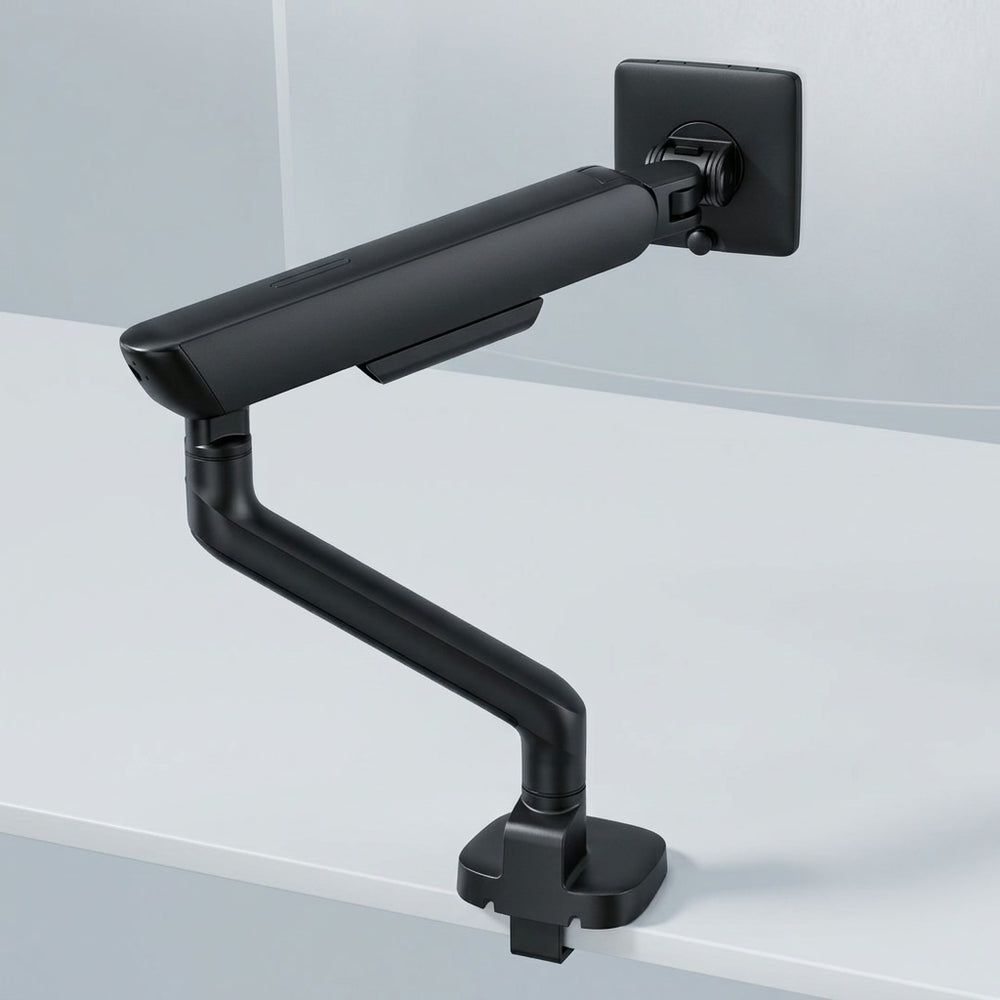 Braccio singolo per monitor Alberenz a molla a gas - Fino a 40 pollici - con USB - Nero
