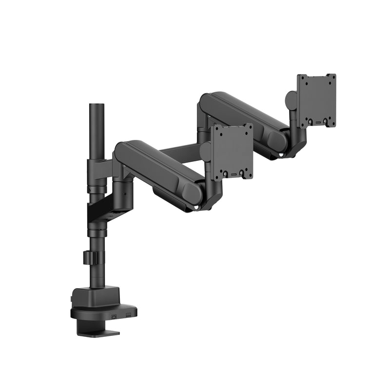 Alberenz® Duebele Heavy Duty Monitoraarm mat Gasfieder (2 Ecranen bis 57 Zoll)