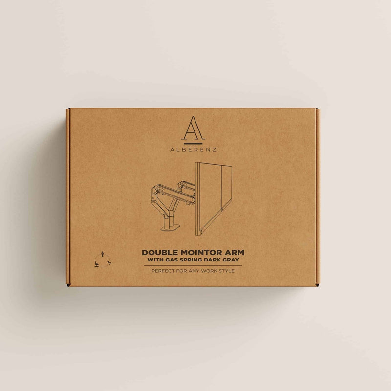 Alberenz® Doppel Monitorarm mit Gasfeder Dunkelgrau