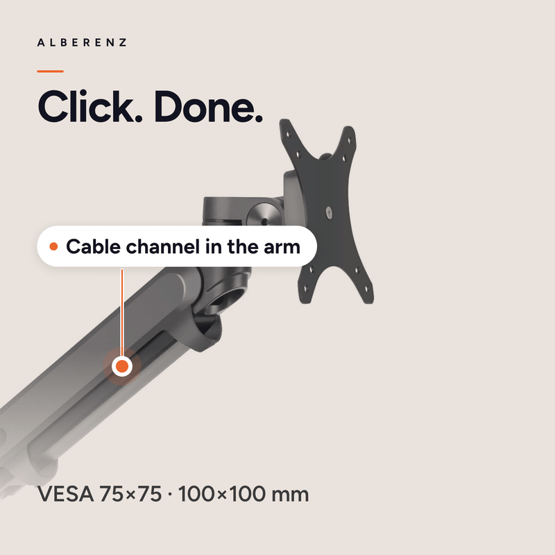 Alberenz® Doppel Monitorarm mit Gasfeder Dunkelgrau