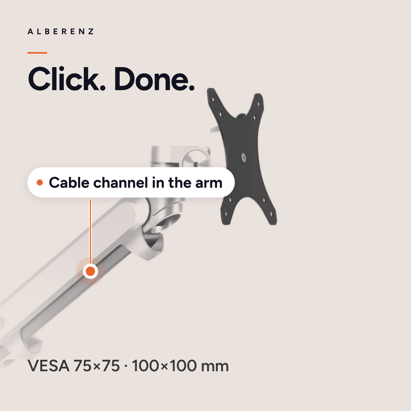 Alberenz® Dubbele Monitorarm Met Gasveer Zilver