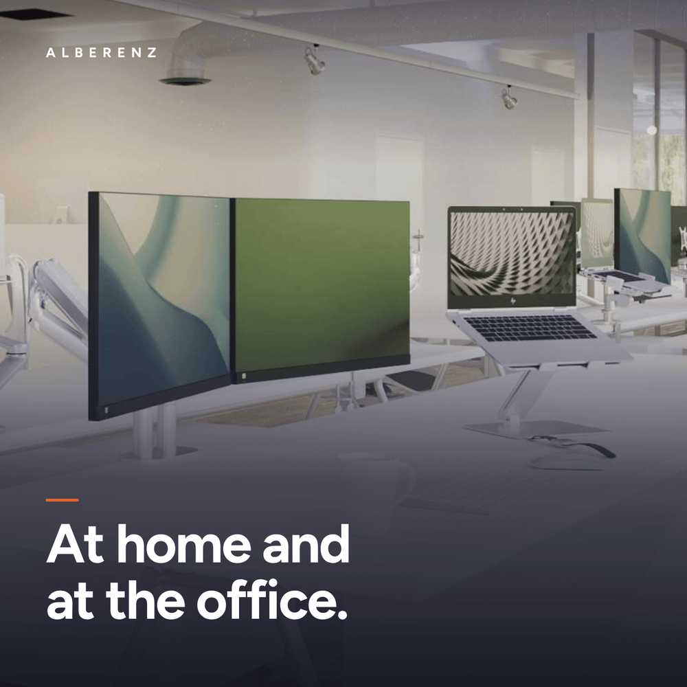 Alberenz® Dubbele Monitorarm Met Gasveer Zilver