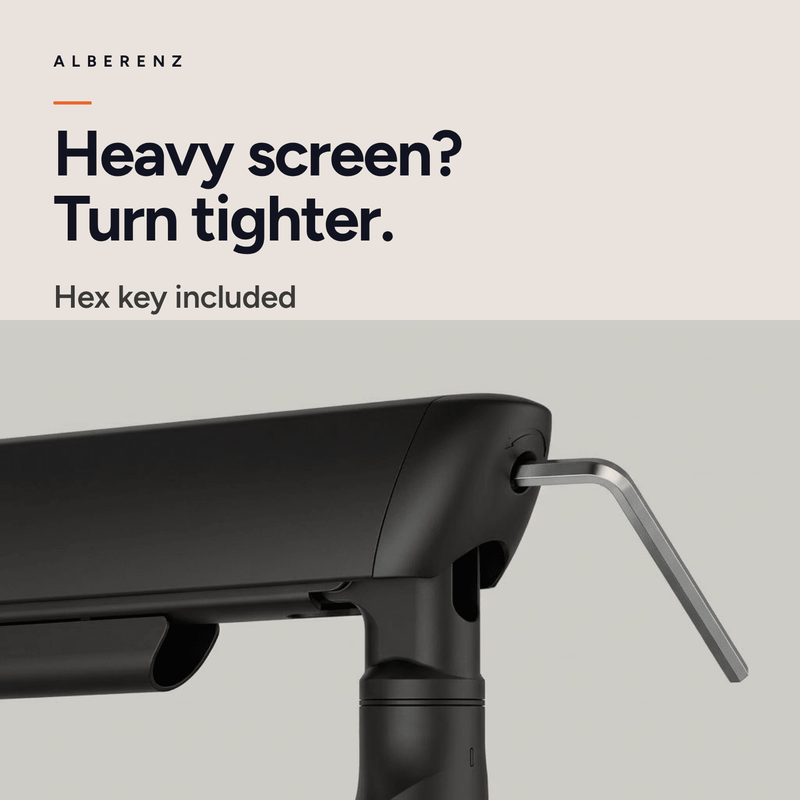 Supporto doppio monitor Alberenz con molla a gas - Fino a 35" - Con USB - Nero
