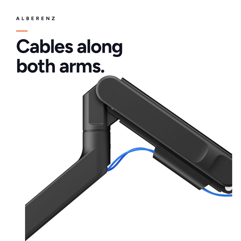 Alberenz® Dubbele Heavy Duty monitorbeugel met gasveer (2 schermen tot 57 inch)