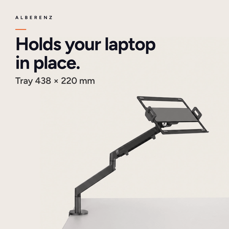 Alberenz® Brazo para Laptop con Resorte de Gas - Gris Oscuro