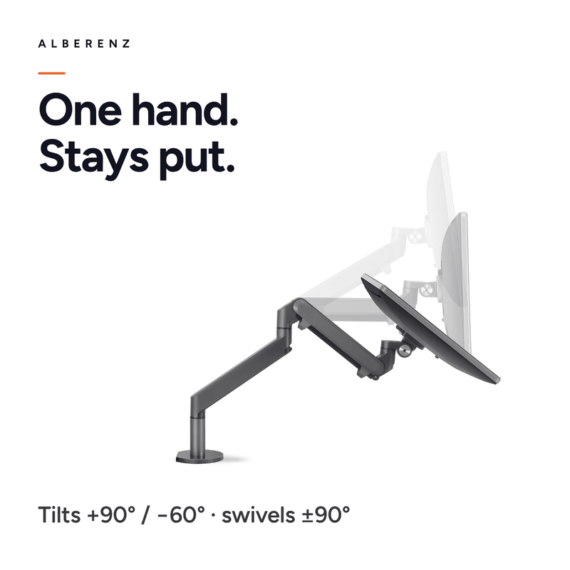 Alberenz® Single Monitor Arm Gas Spring Dark Gray