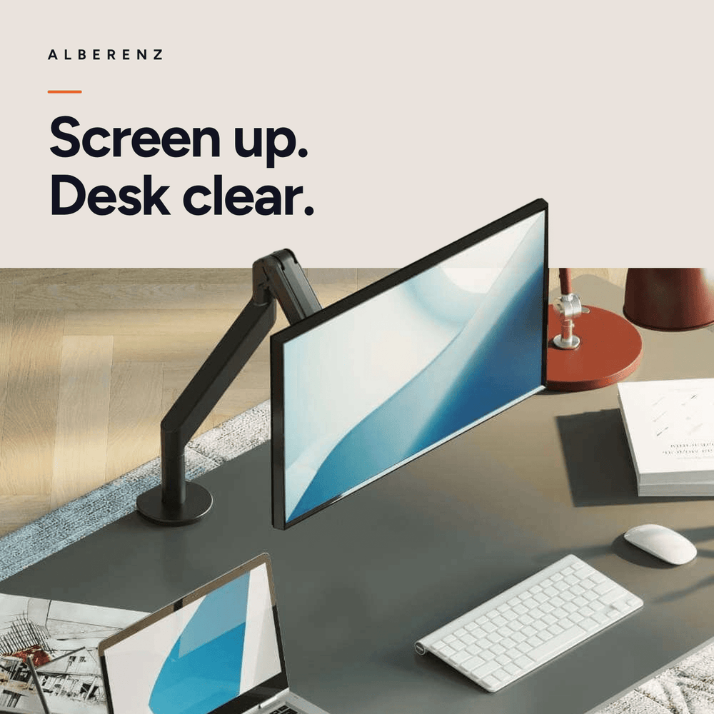 Alberenz® Single Monitor Arm Gas Spring Dark Gray