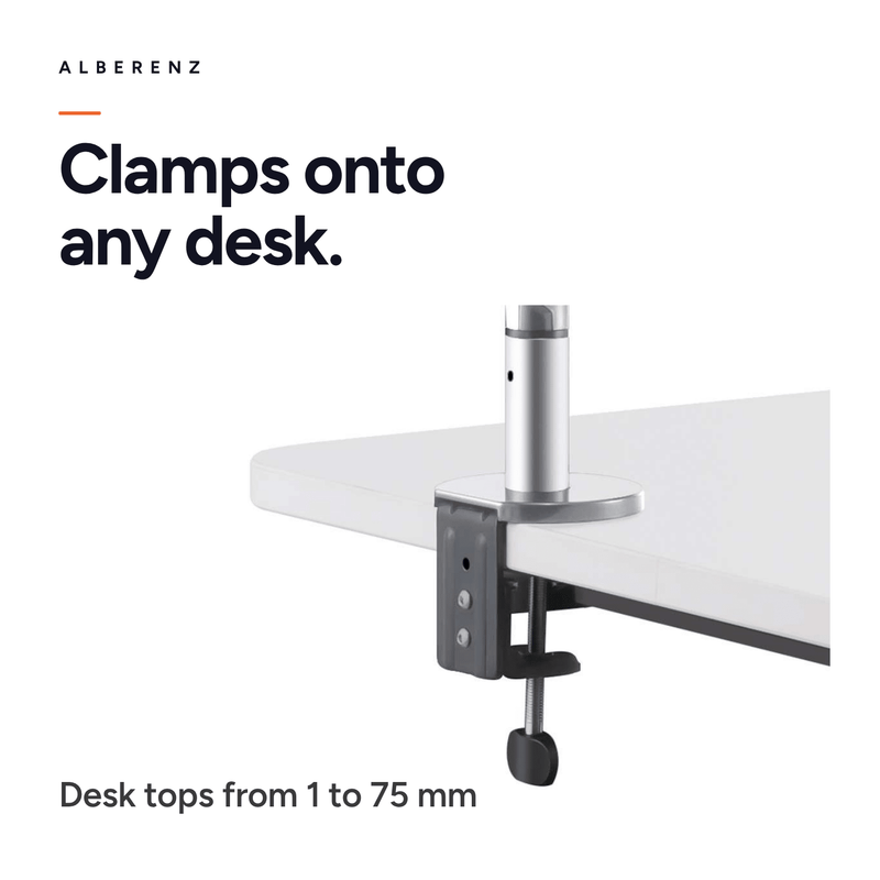 Alberenz® Yksittäinen Näytönvarsi Kaasujousi Hopea