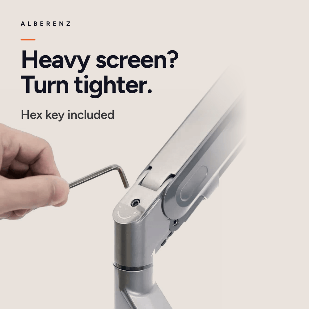 Alberenz® Yksittäinen Näytönvarsi Kaasujousi Hopea