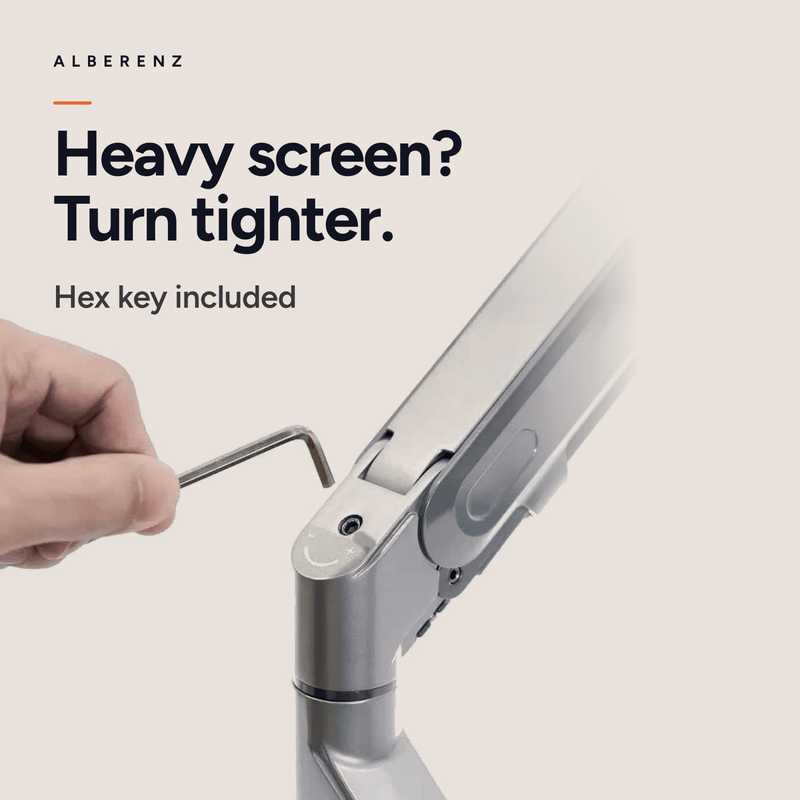 Alberenz® Yksittäinen Näytönvarsi Kaasujousi Hopea