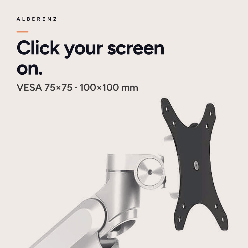 Alberenz® Yksittäinen Näytönvarsi Kaasujousi Hopea
