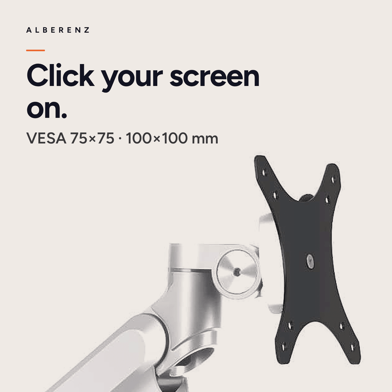 Alberenz® Yksittäinen Näytönvarsi Kaasujousi Hopea