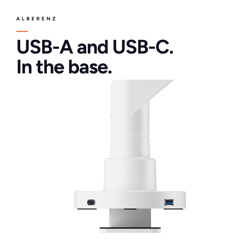 Alberenz® Schwerlast-Gasfeder-Monitorhalterung Weiß (bis zu 57 Zoll)