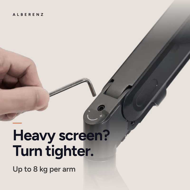 Alberenz® laptop monitor arm with gas spring black