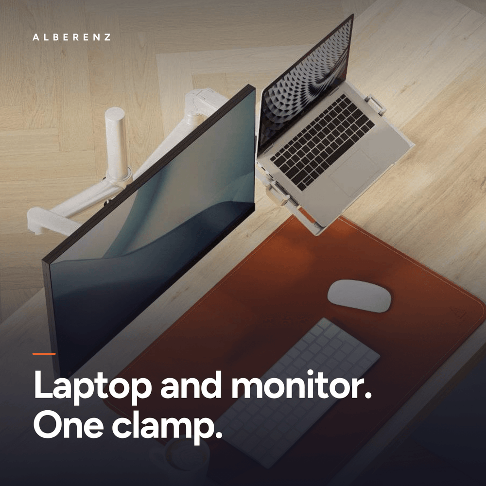Alberenz® laptop monitorarm met gasveer zilver