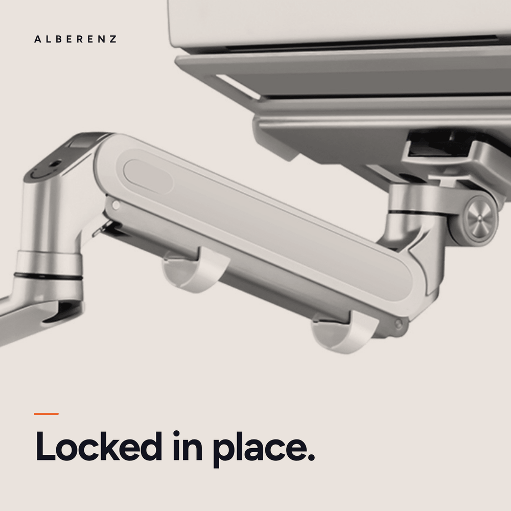 Alberenz® laptop monitorarm met gasveer zilver