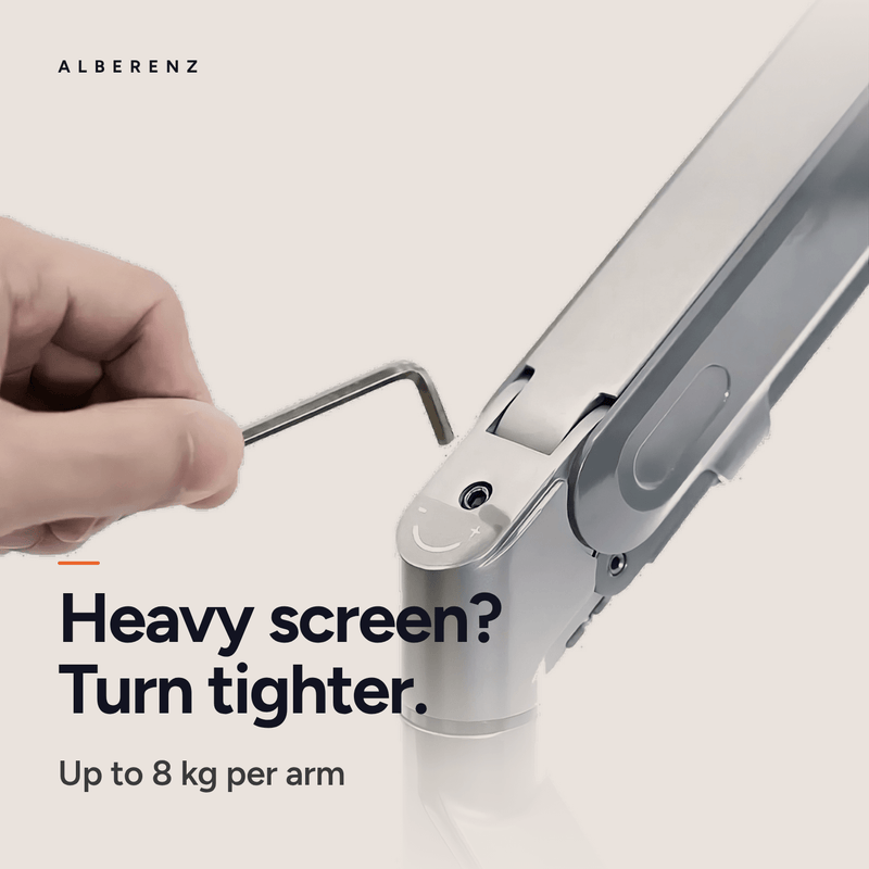 Alberenz® laptop monitorarm met gasveer zilver