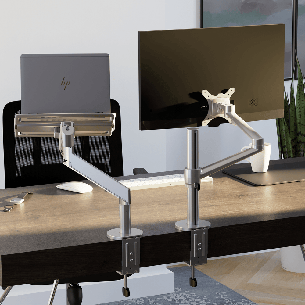 Alberenz® Ramię do laptopa z gazową sprężyną, srebrne