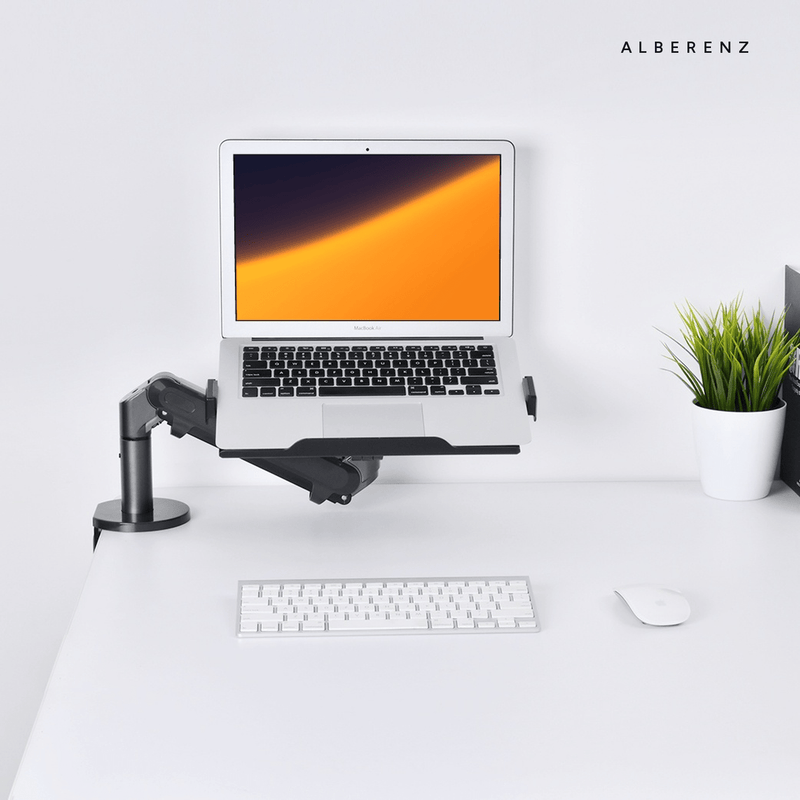 Alberenz® bras pour ordinateur portable à ressort à gaz - gris foncé