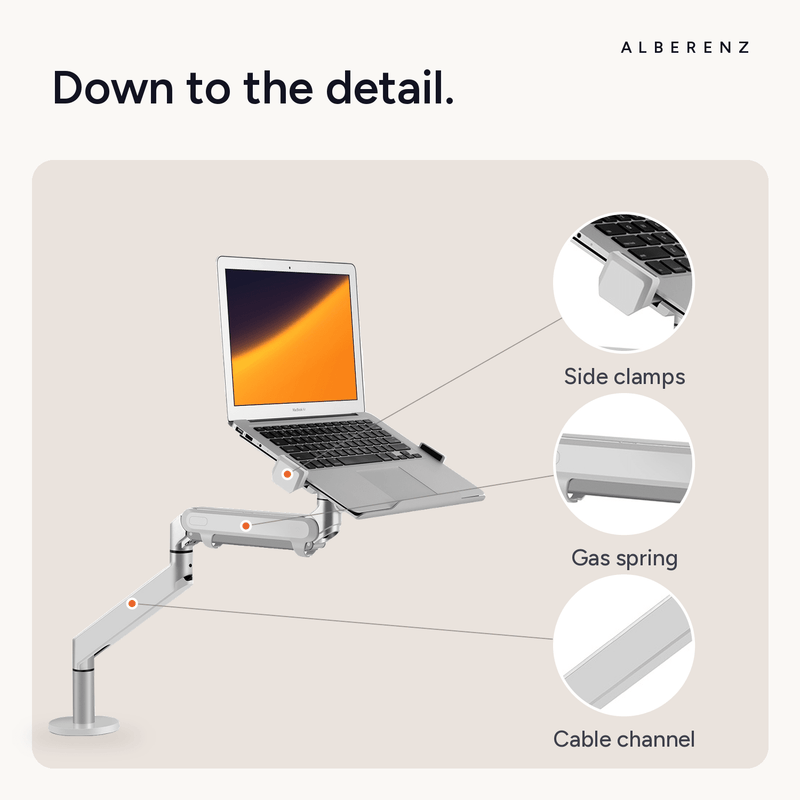 Alberenz® Laptop Aarm Gasfeder Sëlwer