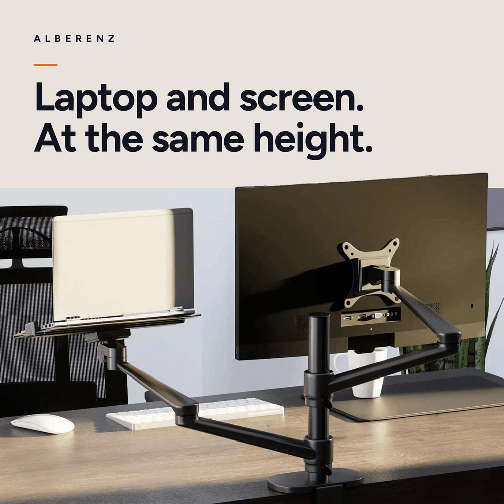 Alberenz® Bras pour moniteur d'ordinateur portable noir