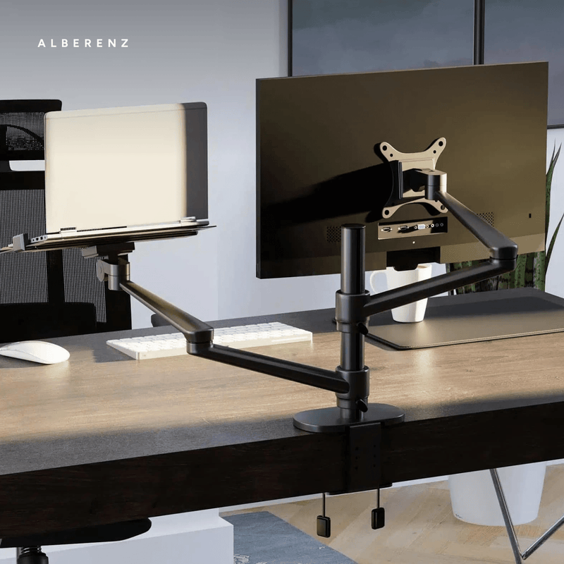Alberenz® Bras pour moniteur d'ordinateur portable noir