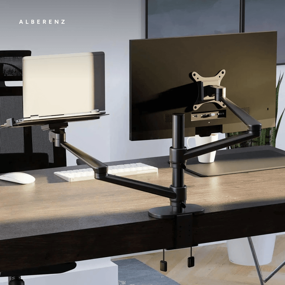 Alberenz® Bras pour moniteur d'ordinateur portable noir