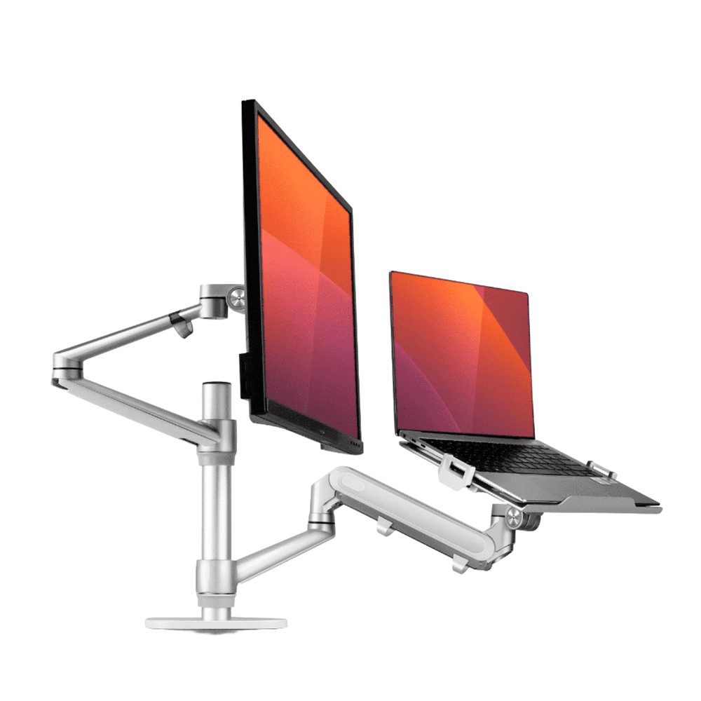 Alberenz® laptop monitor arm with gas spring silver