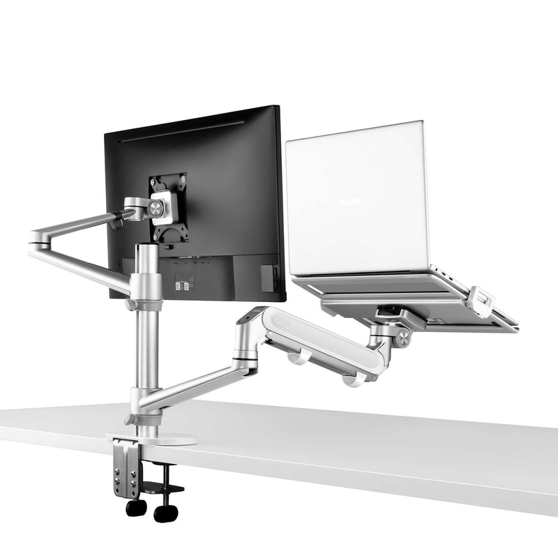 Alberenz® laptop monitor arm with gas spring silver