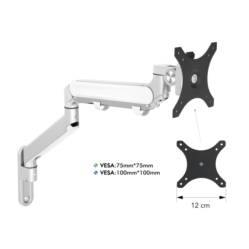Alberenz® Monitorbeugel Wand Gasveer Zilver