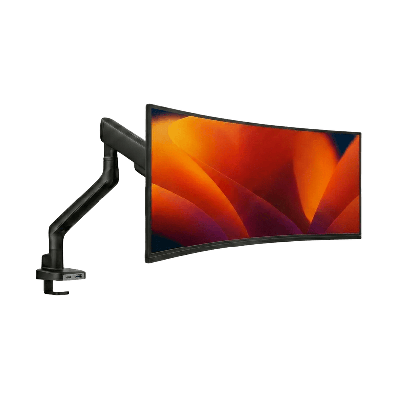 Braccio singolo per monitor Alberenz a molla a gas - Fino a 40 pollici - con USB - Nero