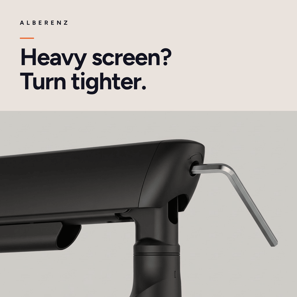 Alberenz® Enkele Monitorarm - Tot 40 inch - met USB-C & USB-A - Zwart