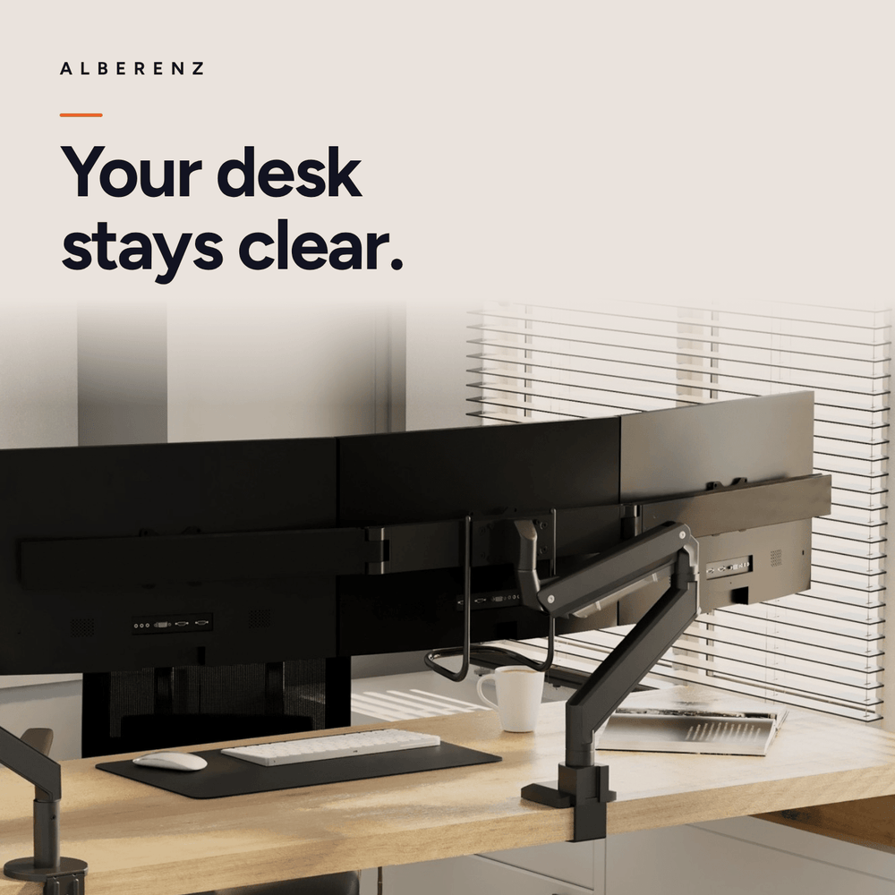 Uchwyt do monitorów Alberenz® na 3 ekrany