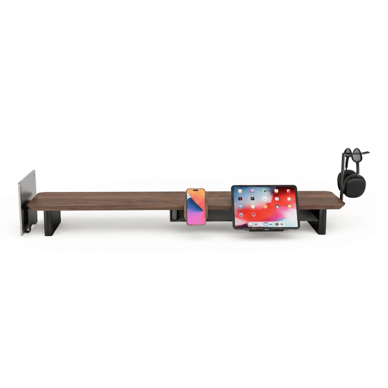 Lot : rehausseur d'écran en noyer + chargeur MagSafe + support pour ordinateur portable + support pour tablette + support pour casque audio
