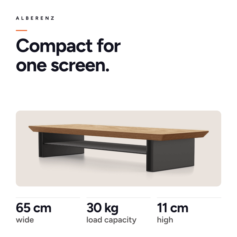 Alberenz® Elevador de monitor de madera de roble - 1 monitor