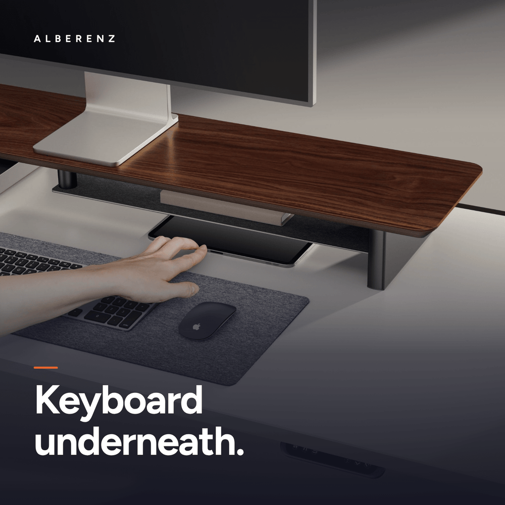 Alberenz® ořechový dřevěný podstavec pod monitor - pro 2 monitory