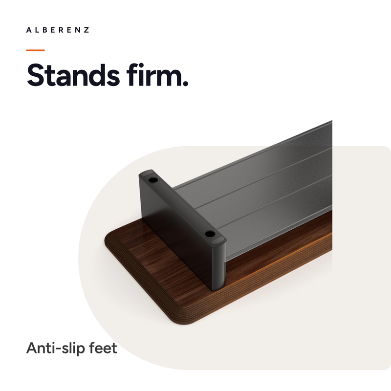 Alberenz® Walnut Wooden Monitor Riser - 2 Monitors