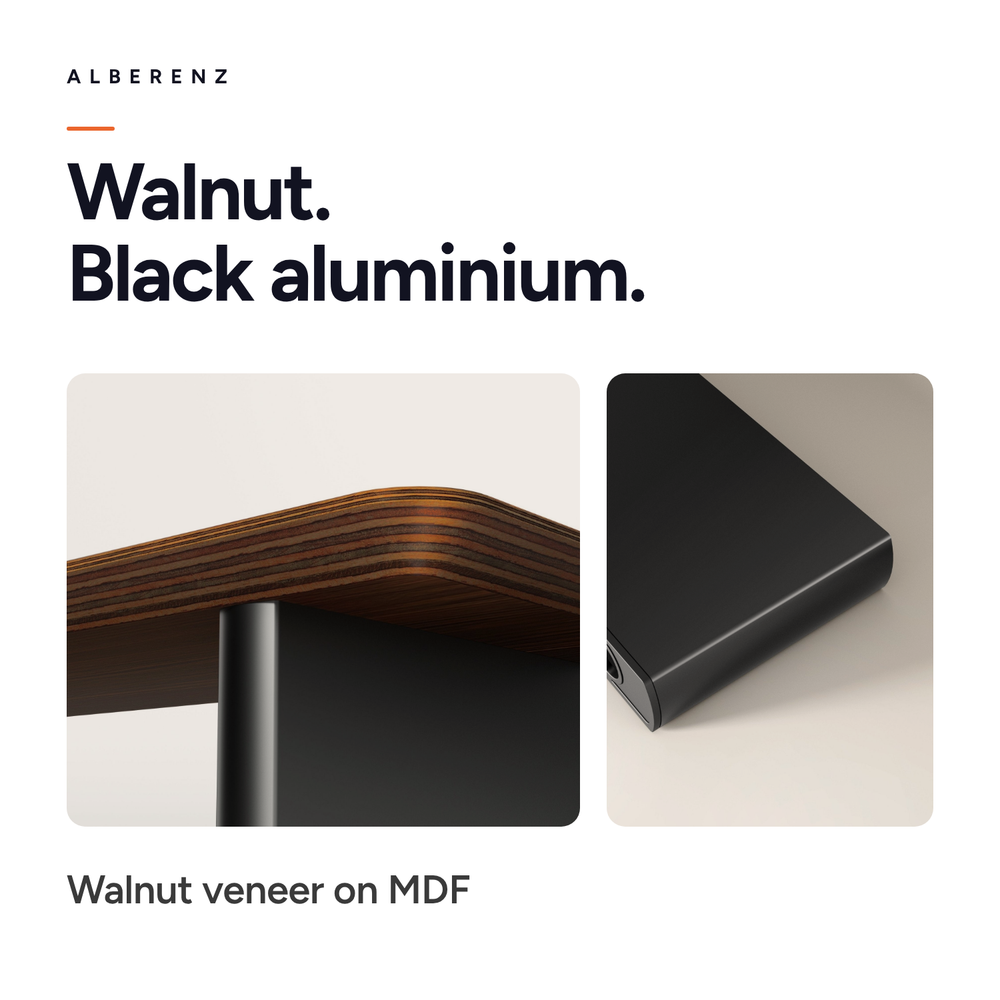 Alberenz® Walnut Wooden Monitor Riser - 2 Monitors