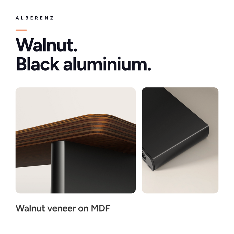 Alberenz® Walnut Wooden Monitor Riser - 2 Monitors