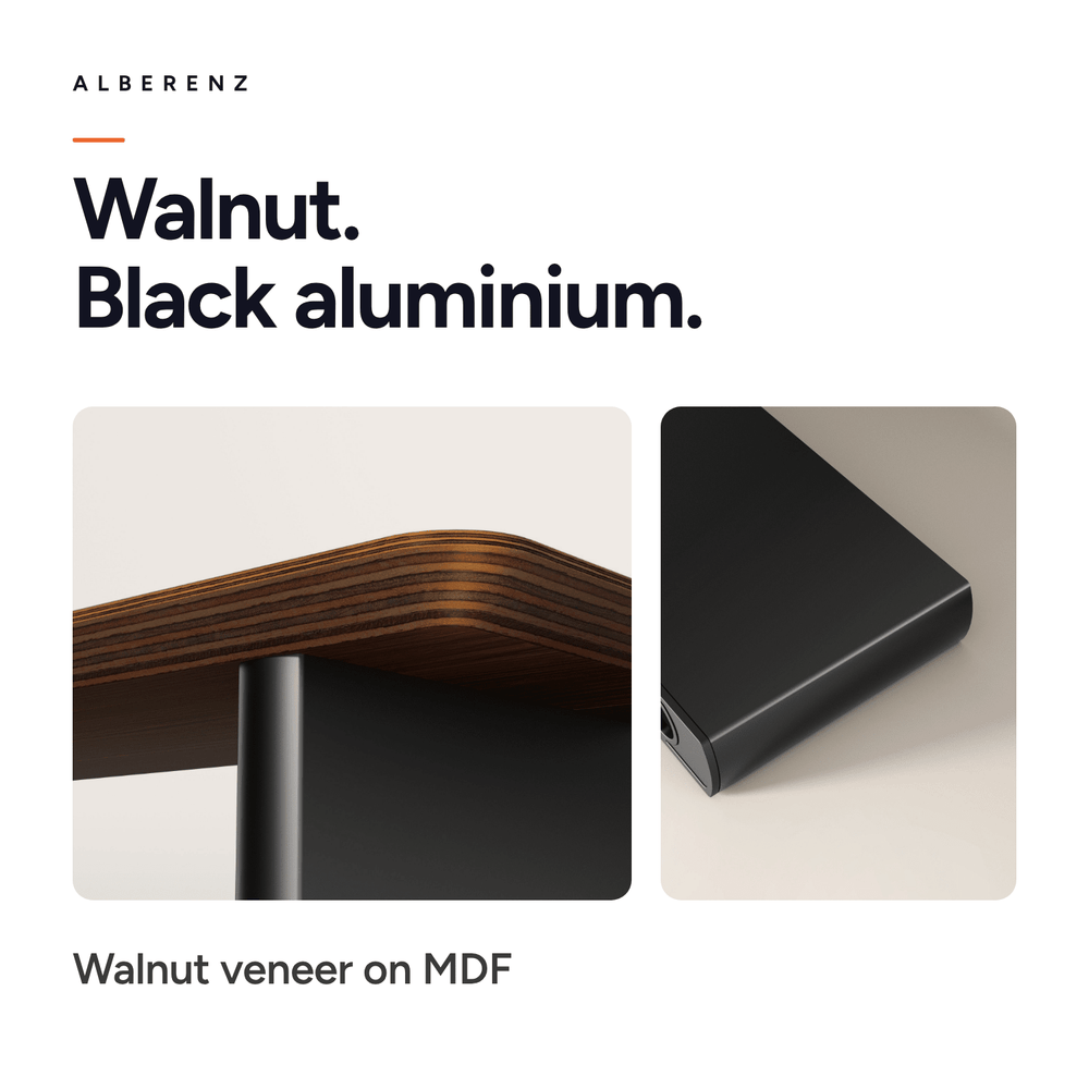 Alberenz® ořechový dřevěný podstavec pod monitor - pro 2 monitory