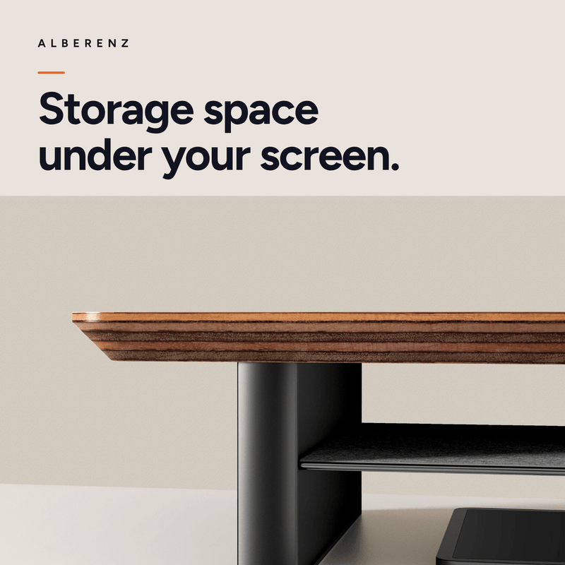 Alberenz® Monitorständer aus Walnussholz - 1 Monitor