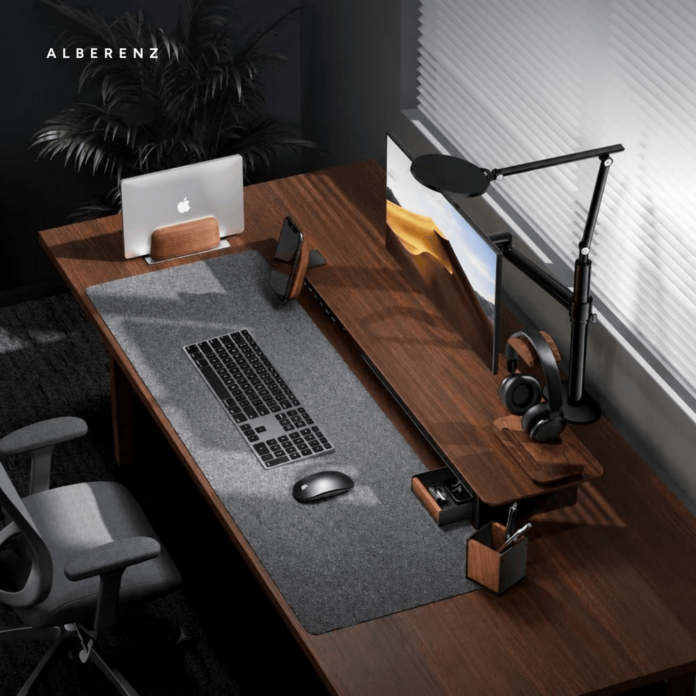 Paquete: elevador para monitor de nogal + cargador MagSafe + soporte para portátil + soporte para tableta + soporte para auriculares
