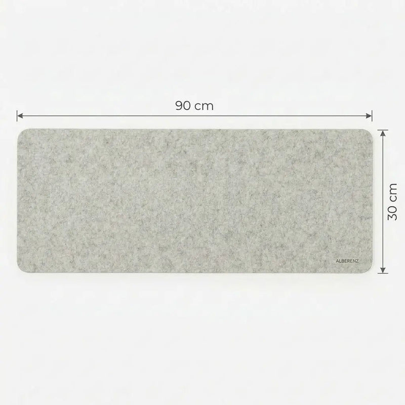 Skriveunderlag - 30x90 cm - Lysegrå