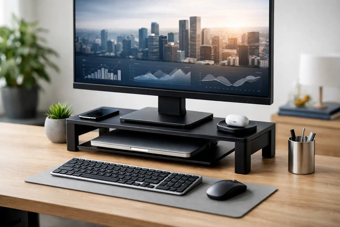 Monitor Setups Desk Riser Monitor Risers That Improve Your Setup – Alberenz