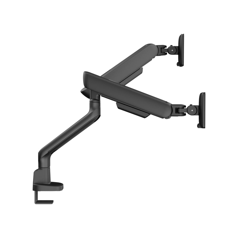 Supporto doppio monitor Alberenz con molla a gas - Fino a 35" - Con USB - Nero