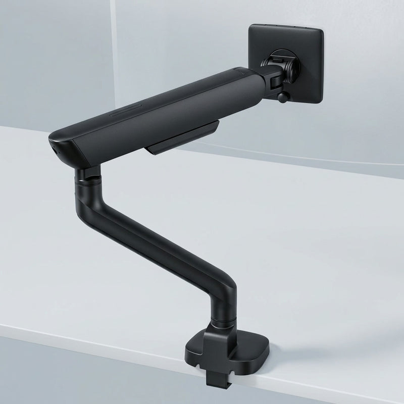 Braccio singolo per monitor Alberenz a molla a gas - Fino a 40 pollici - con USB - Nero
