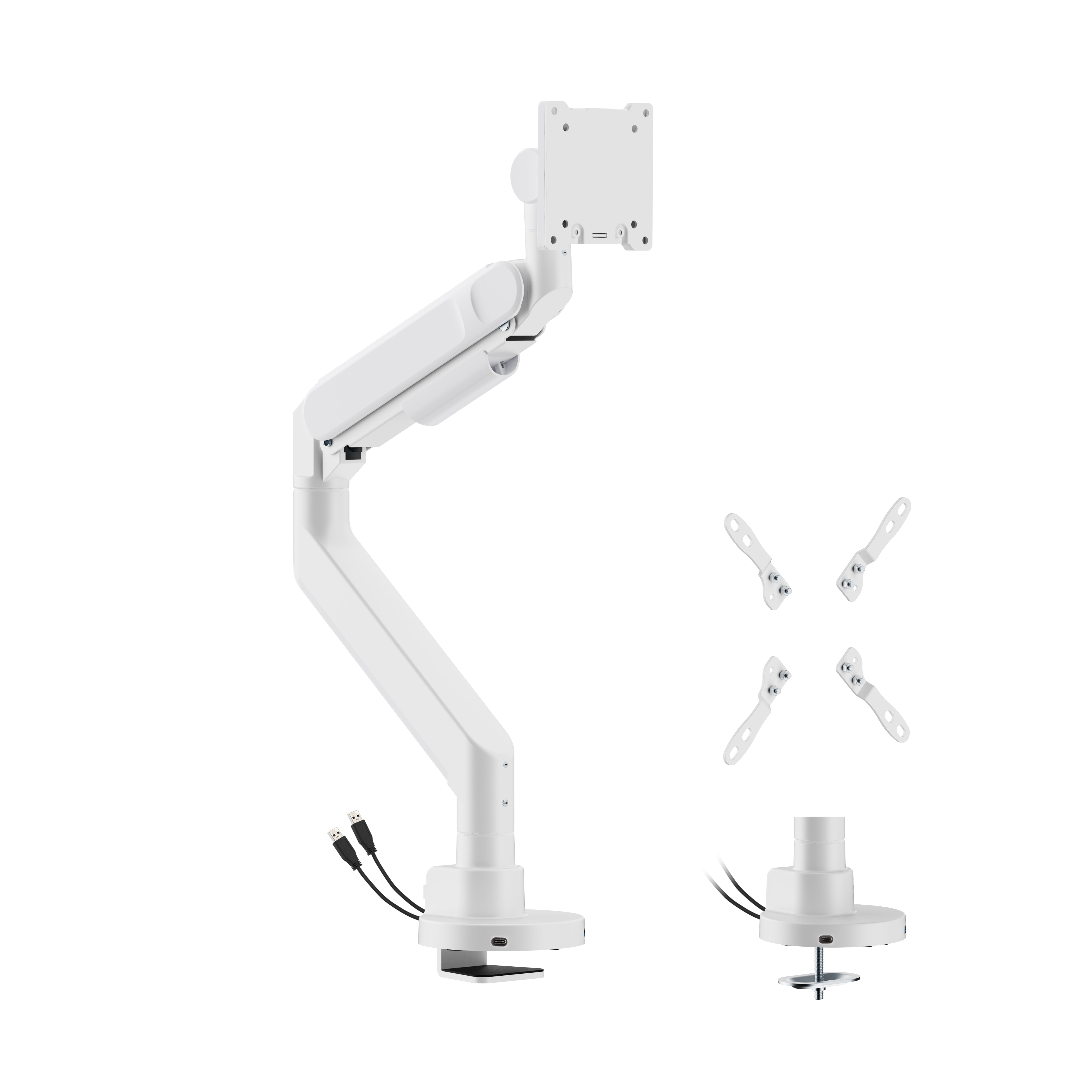 Alberenz® Heavy Duty Gas Spring Monitor Mount White (up to 57 inches)