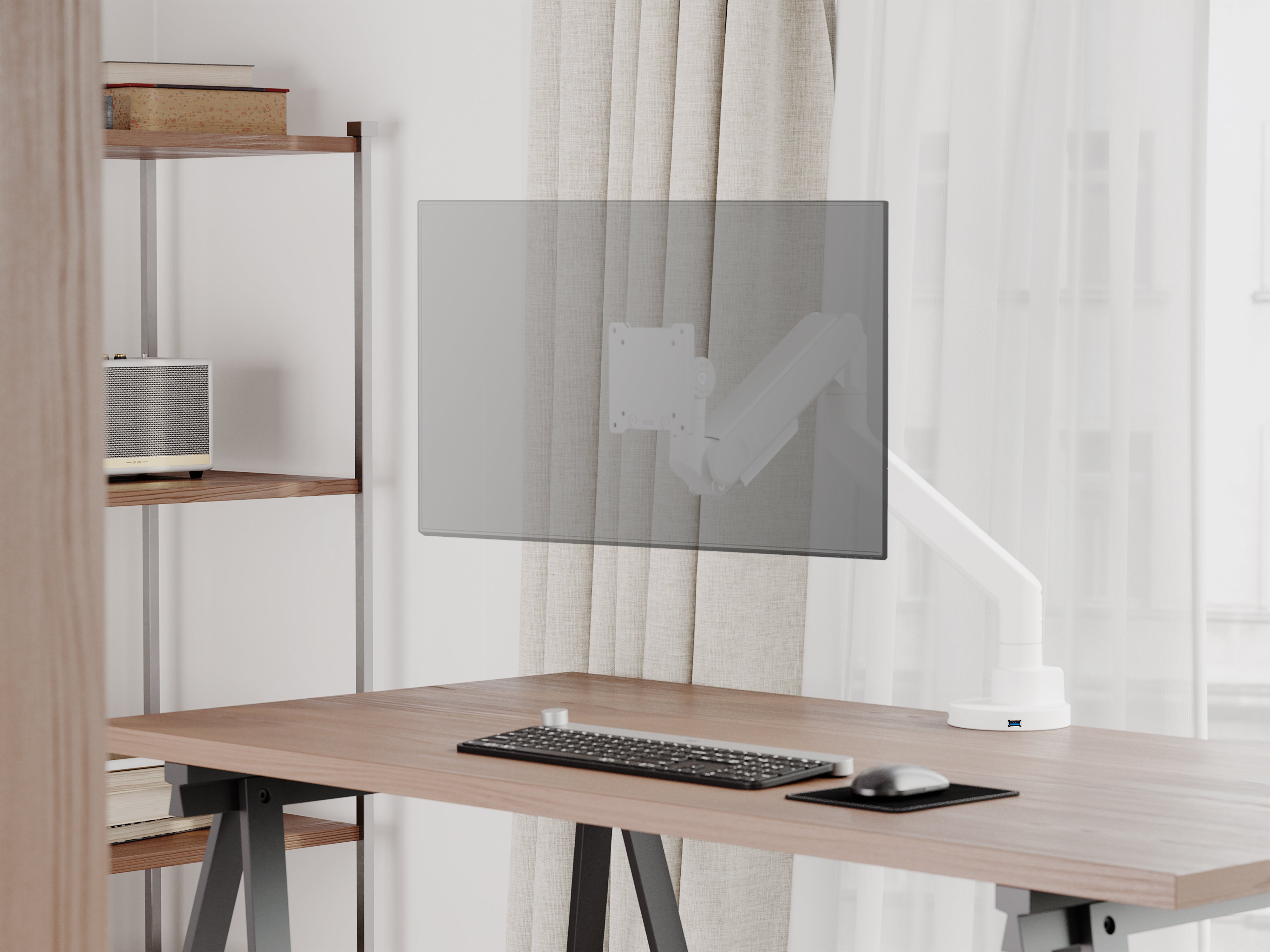 Alberenz® Heavy Duty Gas Spring Monitor Mount White (up to 57 inches)