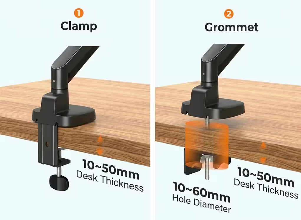 Alberenz Dubbele Monitorbeugel Gasveer - Tot 35" - Met USB - Zwart