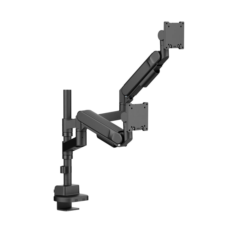 Alberenz® Duebele Heavy Duty Monitoraarm mat Gasfieder (2 Ecranen bis 57 Zoll)